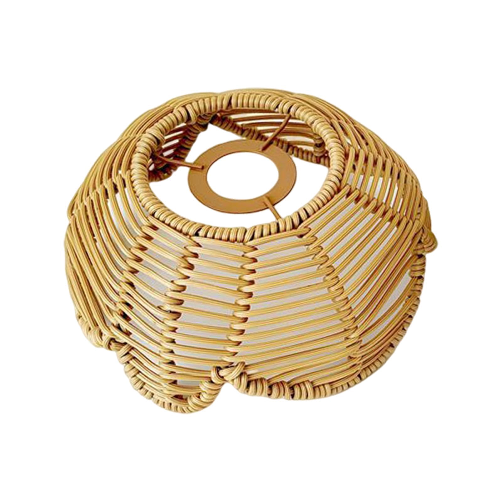 EHJRE 2x Boho Rattan Lampshade Decoration Chandelier Cover Weaved Creative Ceiling Pendant Light Cover for Living Room Cafe Teahouse Bedroom Kitchen