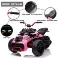 thumbnail image 4 of LUIBAS 24V Kids ATV Ride On Motorcycle Electric 3 Wheeler Ride-On Electric ATV Kids Ride On Toys for Kids with Battery Powered Motor, EVA Wheels, w/LED Lights, Bluetooth, MP3 for 3+ Years, Pink, 4 of 6