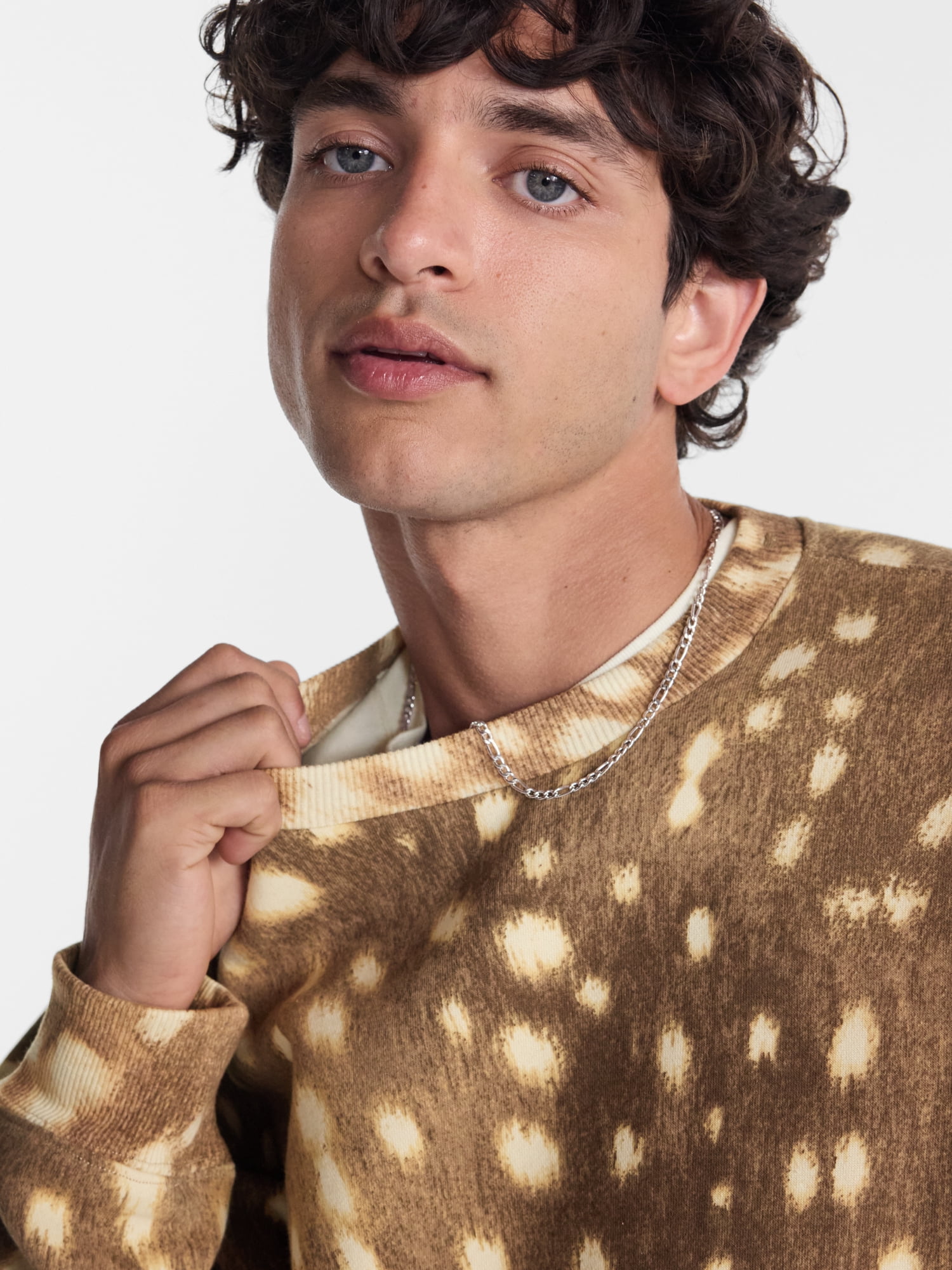 No Boundaries Crewneck Fleece Sweatshirt with Long Sleeves, Men's XS-4XLT