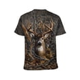 thumbnail image 2 of LAOLIUSN Men's Deer Graphic T Shirt Buck Wildlife Hunting Tee Forest Antler All Over Print Crew Neck Short Sleeve Shirt S-4XL, 2 of 7