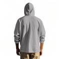 thumbnail image 4 of WTOBBYMen's Linen Hooded Drawstring Cover Up Shirt, UPF Sun Protection Long Sleeve for Beach Fishing Sports & Casual Outdoor Activities with Loose Fit Design,Gray 2XL, 4 of 5