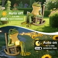 thumbnail image 5 of Solar Garden Statue, Miniature Frog Garden Statue with Warm LED Light, Waterproof Garden Solar Lights Outdoor/Indoor Yard Decor, Unique Housewarming Gift, 3.9" x 2.3" x 3.9", 5 of 11