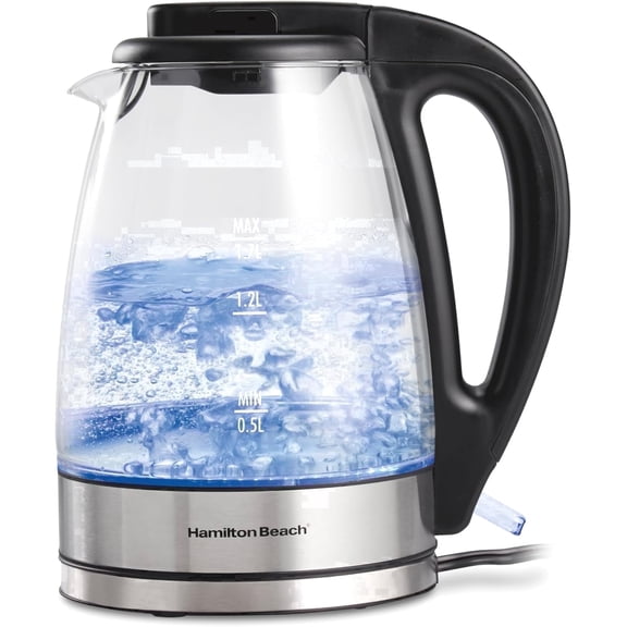 1.7L Electric Kettle, Water Boiler & Heater, LED Indicator, Built-In Mesh Filter, Auto-Shutoff & Boil-Dry Protection, Cordless Serving, Clear Glass (40864)