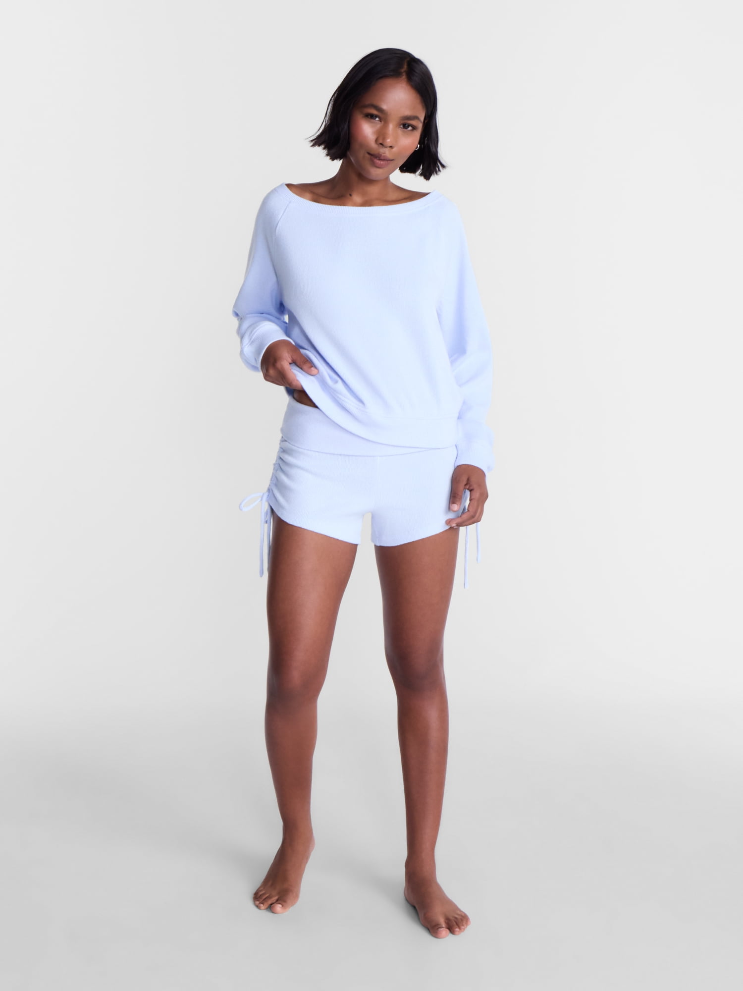 No Boundaries Waffle Knit Sleep Shorts, 2.5'' Inseam, Women’s and Women's Plus XS-2X