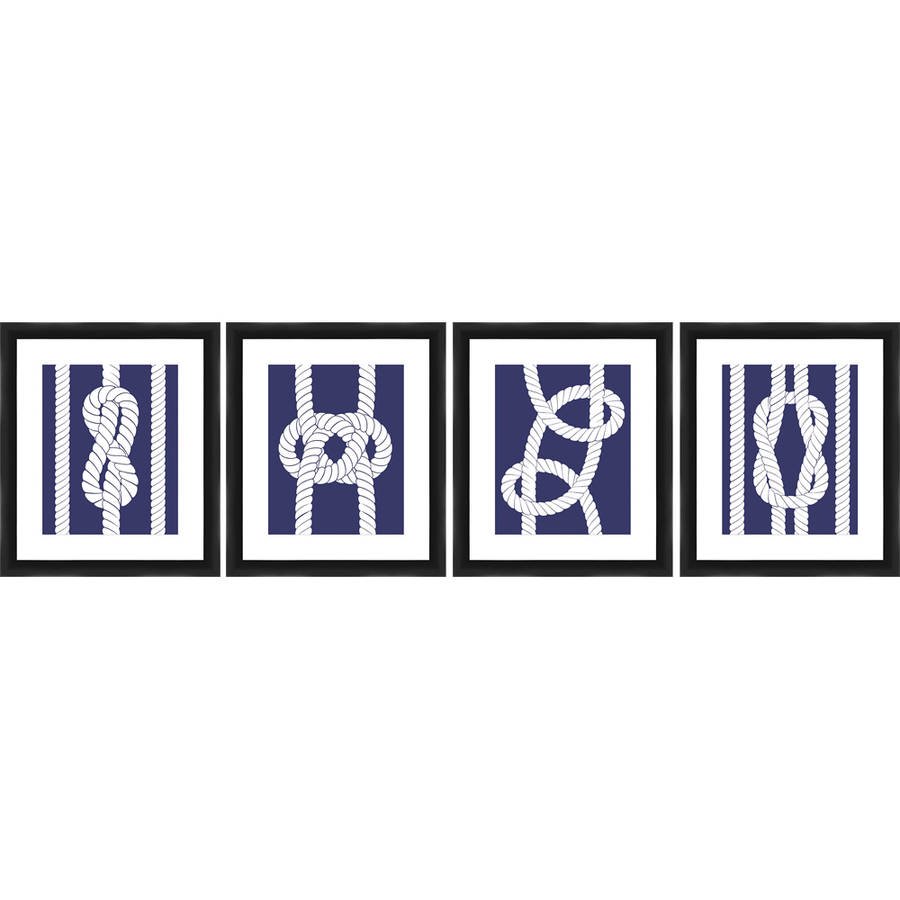 Nautical Ropes Wall Art, 13" x 15", Set of 4