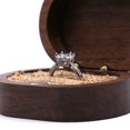 thumbnail image 4 of Caja de regalo para anillo de compromiso con 2 ranuras de madera de nogal negro, caja de almacenamiento de joyería para propuesta de cumpleaños (interior negro), 4 of 5