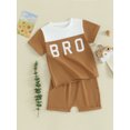 thumbnail image 3 of FEORJGP Toddler Baby Boys Shorts Set 0-3Y Infant Short Sleeve T-shirt Cartoon Bear Print Shirt Crew Neck Tops with Elastic Waist Shorts Newborn Loose Casual Summer Outfit, 3 of 9
