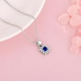 thumbnail image 3 of 925 Sterling Silver Hypoallergenic Silver Royal Blue Pendant Necklace with Link Chain - Elegant Anniversary and Birthday Gift for Women, 3 of 4