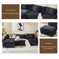 thumbnail image 5 of Lovableguy 108'' L Shaped Modular Sectional Sofa,Comfy Chenille 3 Seater Cloud Couch with Movable Ottoman and Deep Seat,Throw Pillows,for Living Room,Apartment,Black, 5 of 7