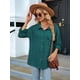 thumbnail image 4 of Blusas Informales de Larga Extragrandes con Botones y Cuello Halter para Mujer Azul Pavo Real L, 4 of 9