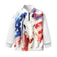 thumbnail image 4 of Uourmeti American Flag Horse Kids Christmas Hoodies Half Zipper Sweatshirt Pullover Sweatshirts Festive Holiday Wear for Party Celebration Gift Size 9-10, 4 of 7