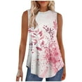 thumbnail image 2 of Dolkfu Going Out Tops for Women Floral Sleeveless Flowy Tank Tops Loose Fit Holiday Womens Tee Shirts L, 2 of 6