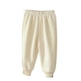 thumbnail image 3 of Swuxness Toddler Sweatpants, Kids Fall Long Pants, Toddler Kids Boys and Girls Fashion Solid Color Trousers Pants Sweatpants White, 5-6 Years, 3 of 4