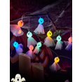 thumbnail image 1 of Cadena de luces de Halloween, 10 pies, 20 LED, luz fantasma de Halloween, decoración de Halloween para interiores y exteriores, 2 modos de iluminación, alimentado por batería, resistente al agua (colorido） esquí esquí Gafas de esquí, 1 of 5
