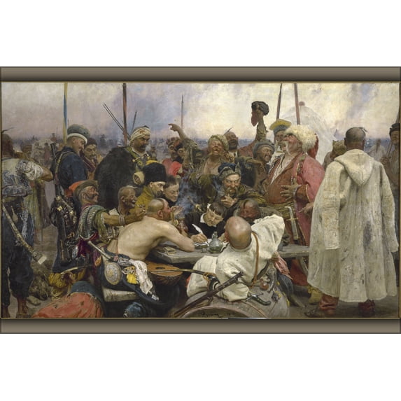 24"x36" Gallery Poster, The Zaporozhian Cossacks write to Sultan of Turkey by ilya repin