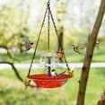 thumbnail image 4 of FYHALE Hanging Bird Bath for Outdoors with Solar Fountain, 18" 3 Layer Outdoor Birdbath Fountain, Adjustable Height, Hummingbird Birdbath Fountain for Patio, Yard, Garden Decoration (Orange), 4 of 6