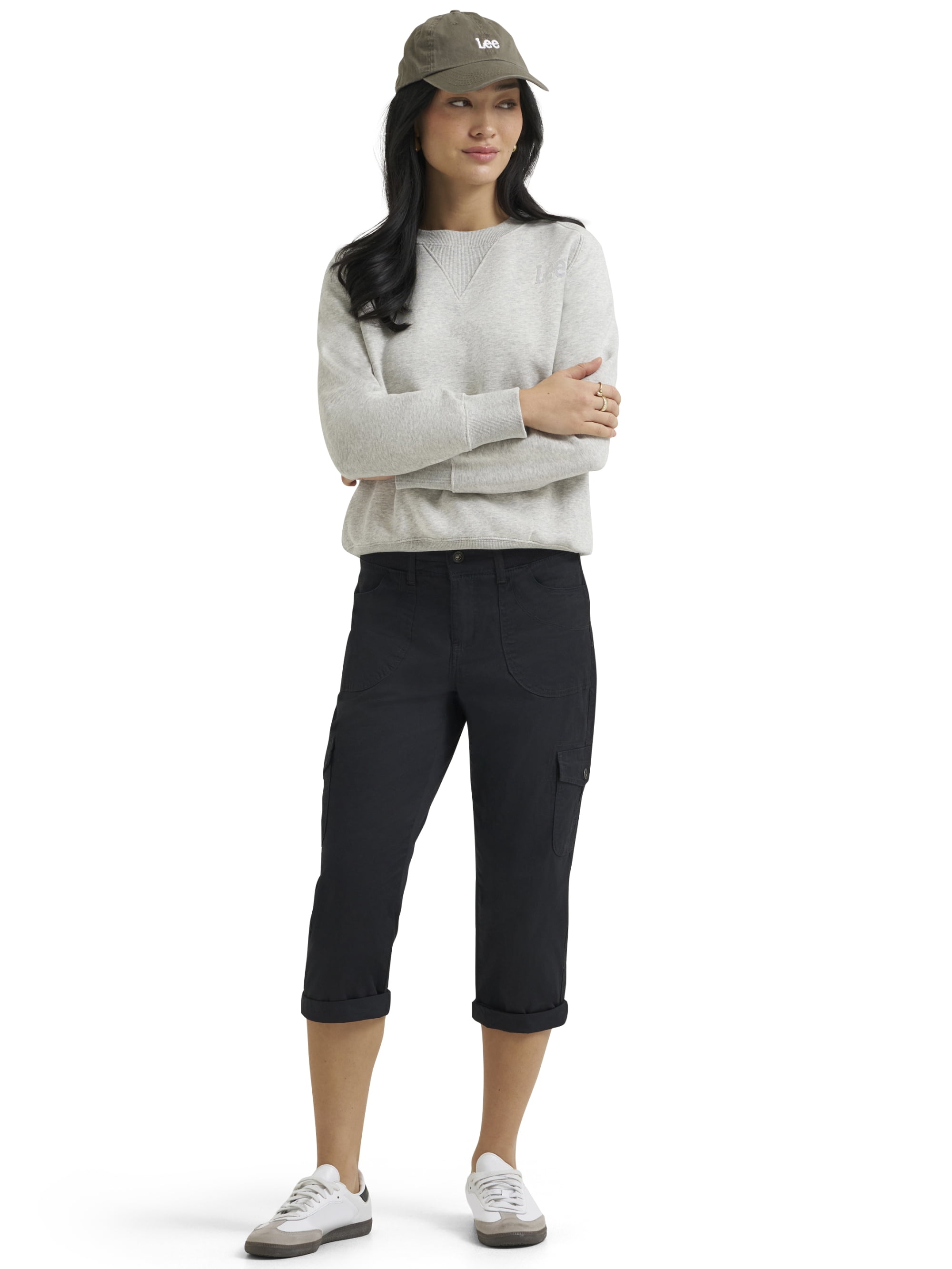 Lee Women's Austin Knit Relaxed Cargo Capri