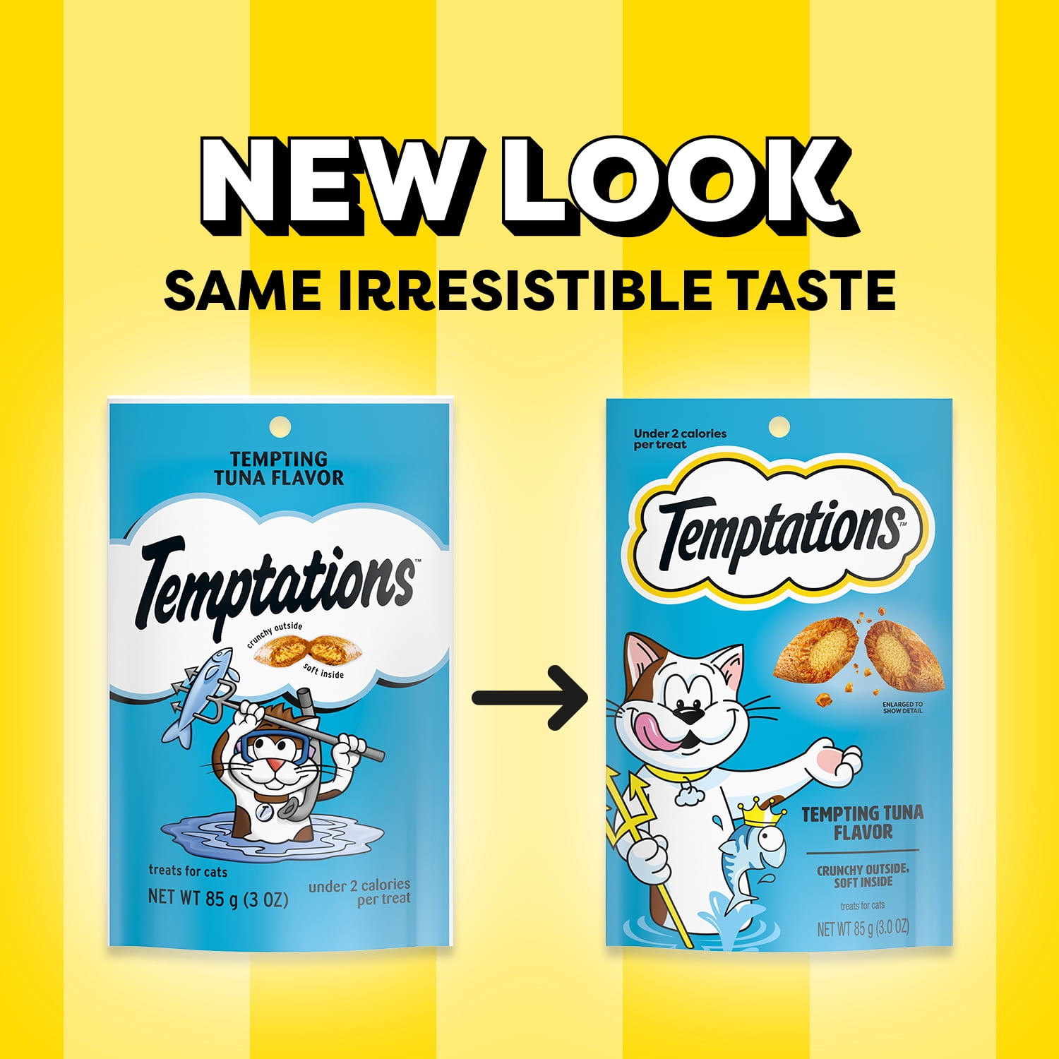 (12 pack) Temptations Classic Tempting Tuna Flavor Crunchy & Soft Cat Treats, 3 oz Pouch