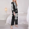 thumbnail image 3 of Honeii White Black Sheep skull Print Women's Pajama Sets Long Sleeve Button Down Sleepwear Nightwear Soft Pjs Lounge Sets 2PCS-Large, 3 of 7