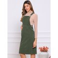 thumbnail image 4 of DARING DIVA Midi Pinafore Dress with Adjustable Straps and Pockets Small Army Green, 4 of 6