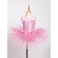 thumbnail image 3 of Zaldita Kids Girls Shiny Sequins Ballet Tutu Dress Leotard Gymnastics Outfits Stage Performance Dance Costume Pink 8, 3 of 7