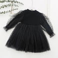 thumbnail image 2 of Staki Toddler Girl Dresses Toddler Girls Tutu Dresses Long Sleeve Ruffle Fall Winter Holiday Star Sequin Tulle Dress(Black,2-3 Years), 2 of 4