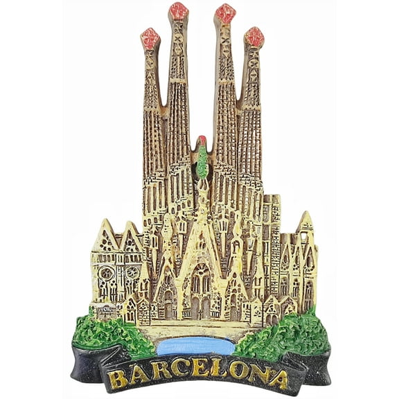 Barcelona Spain 3D Sagrada Família Fridge Magnet Souvenir Gift,Resin Handmade Barcelona Refrigerator Magnet Home Decoration Collection