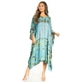 thumbnail image 5 of Sakkas Clementine Women's Tie Dye Caftan Dress/Cover Up Beach Kaftan Boho Summer - 37-RoyalBlue - One Size, 5 of 5