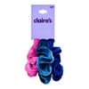CLAIRES 3ON SCRUNCHIE VELVET JEWEL TONES