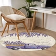 thumbnail image 4 of Spring Floral Round Area Rug 3Ft Washable Small Circle Rugs for Kitchen Entryway, Purple Lavender Truck Flowers Botanical Beige Non-Slip Carpet Floor Mats Indoor Outdoor Carpet Runner Home Decor, 4 of 8