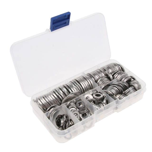 270 Piezas de Arandelas Que Se a Pernos Y Tornillos Métricos, Juntas de material acero Inoxidable, Espaciador , M5, M6, M8, M10, Sharpla Arandelas planas de acero inoxidable