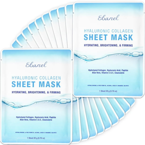 Mascarilla facial Ebanel con péptido de colágeno hidratante x20 con vitamina C