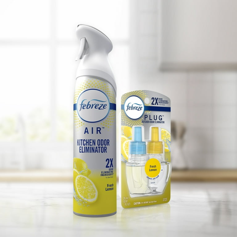febreze tobacco Febreze Kitchen Fade Defy Plug Air Freshener Fresh Lemon Scent - 2pk