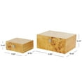 thumbnail image 3 of DecMode Storage Brown Wood Decorative Box with Natural Wood Grains and Silver Latches, 2 Count, 3 of 9