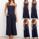 thumbnail image 2 of Mono de verano sin mangas con tirantes finos y lazo en la espalda para mujer, elegante, de cintura alta, con pernera ancha y bolsillos Fridja  alkflakhf37149, 2 of 9
