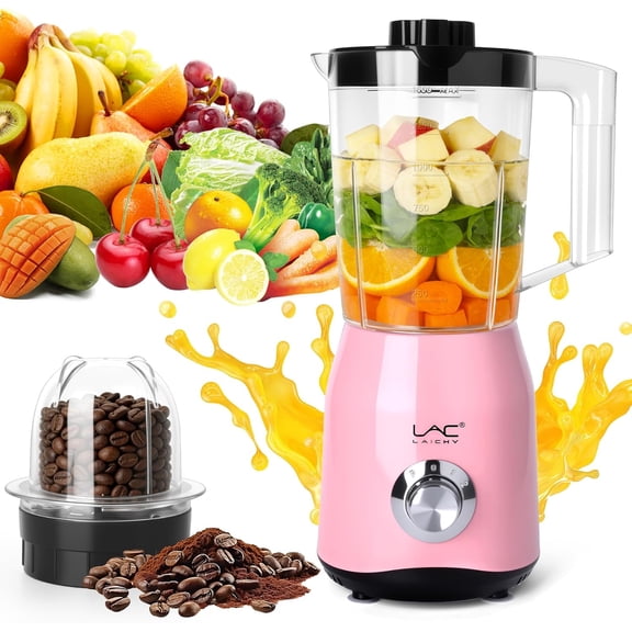 Blender for Smoothies,300W Personal and Grinder Combo Kitchen with a 54oz Portable Smoothie Cups,Shakes,Juices,Frozen Drinks 12oz Coffee Cup Seal Cover (Pink)