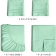 thumbnail image 3 of CGK Linens 4-Piece Ultra Soft & Comfy Hotel Luxury Sheet Set - King Size Cooling Bed Sheet Fits 8"-16" Mattresses, Spa Blue, 3 of 7