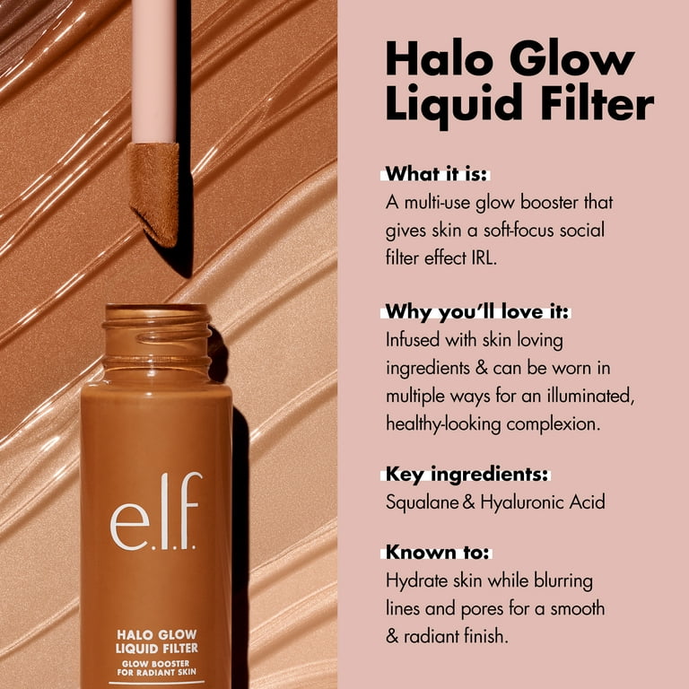 e.l.f. Halo Glow Liquid Filter, 3 Light/Medium, 1.06 fl oz 