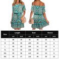thumbnail image 2 of Vestido Corto Bohemio Vestido de playa bohemio de verano Vestido de dama floral con hombros descubiertos para fiesta (Verde XXL) Ygjytge para Mujer Verde T L, 2 of 7