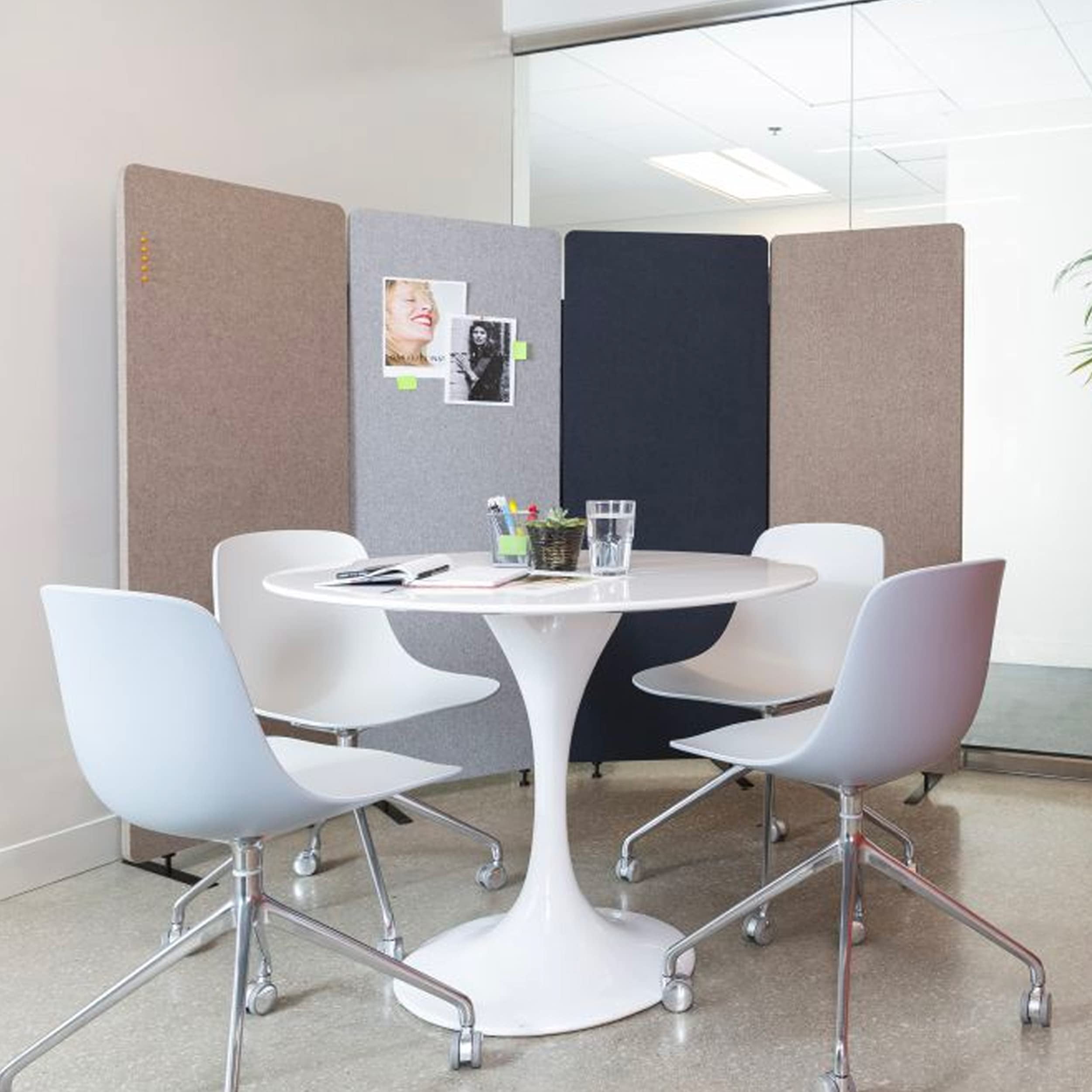 Stand Up Desk Store ReFocus Freestanding Noise Reducing Acoustic Room Wall Divider Office Partition (Cool Grey, 72"  x 66" , Zippered 3-Pack)