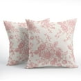 thumbnail image 2 of Pink and Cream Floral Pillow Covers 16x16 Inch Set of 2 Vintage Pink Floral Throw Pillow Covers Chinoiserie Flower Pillowcases Farmhouse Cotton Linen Cushion Covers for Couch Bed Sofa Chair Home Decor, 2 of 6