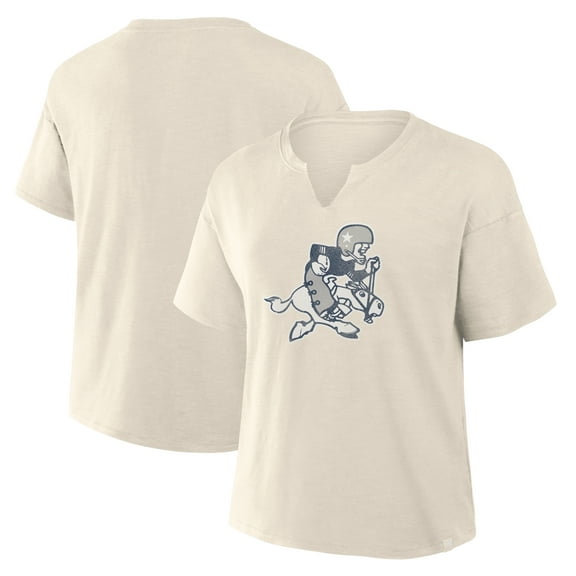 Women's Fanatics Cream Dallas Cowboys Trick Play Slub Boxy T-Shirt