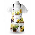 thumbnail image 3 of Spa Apron Yellow Happy Peaceful Spa Day with Flowers Candles and Herbal Oils Art, Unisex Kitchen Bib Apron with Adjustable Neck for Cooking Baking Gardening, Yellow Purple and White, by Ambesonne, 3 of 3