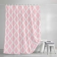 thumbnail image 3 of Pink Cute Moroccan Shower Curtain, Modern Geometric Morocco Abstract Art Waterproof Shower Curtain Set with 12 Hooks Lightweight Bath Curtains Fabric Bathroom Decor 36x72 Inches, 3 of 9