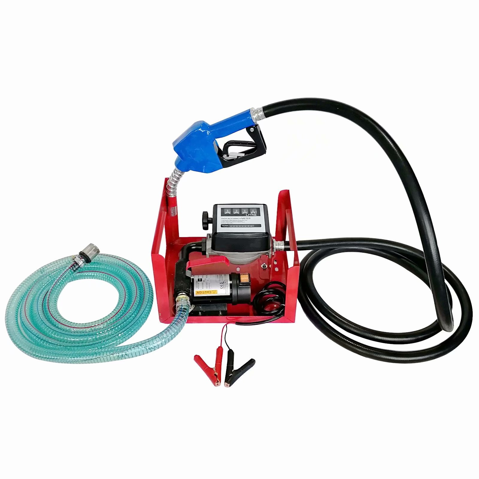 12V DC 155W Electric Fuel Transfer Pump w/ Hose Nozzle and Mechanical fuel meter 