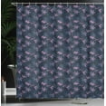 thumbnail image 4 of Ambesonne Botanical Shower Curtain, Exotic Garden Leaves Art, 69"Wx70"L, Dark Night Blue Pink, 4 of 5