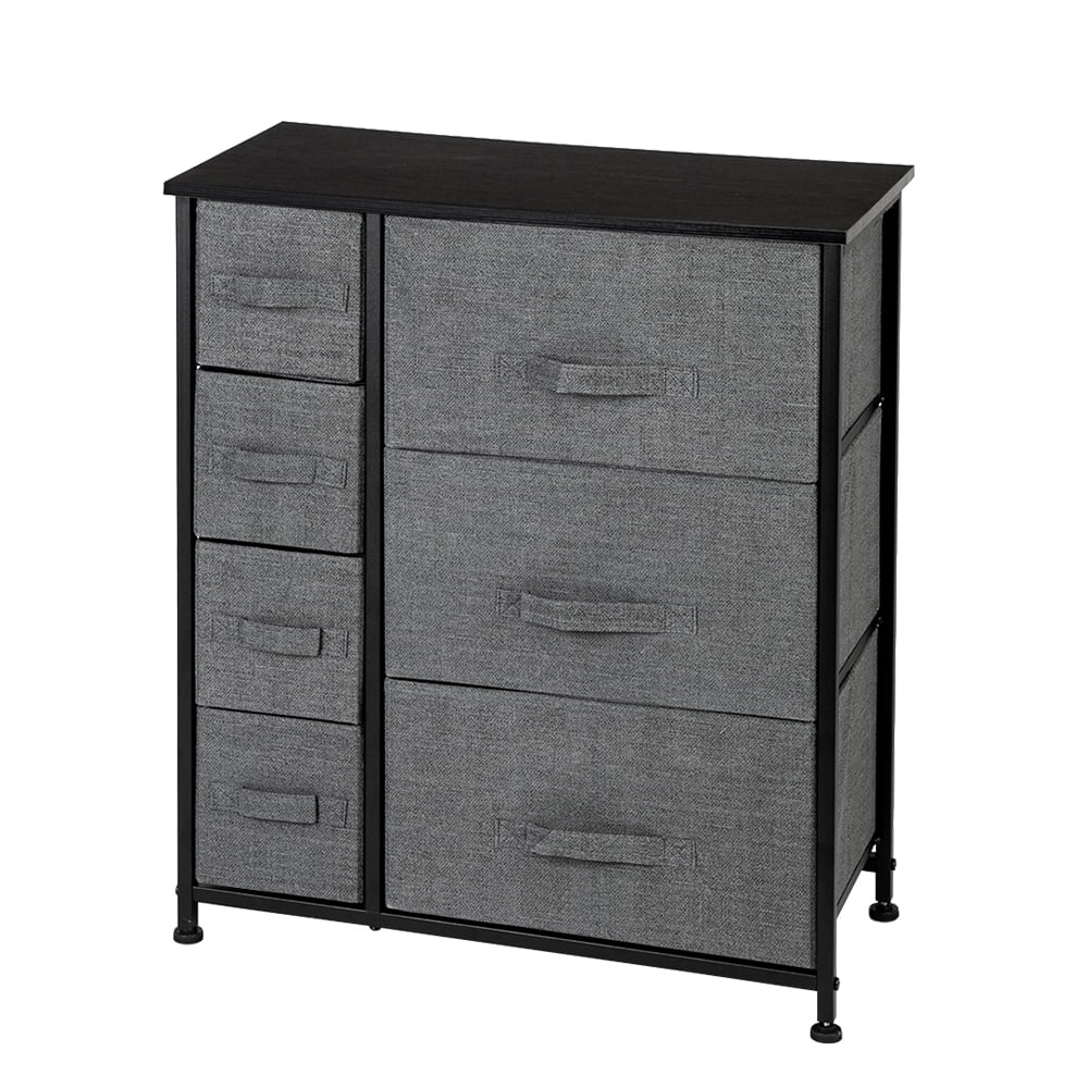Lowestbest 4 Tier Dresser Organizer, 7 Cube Fabric Dresser Tower For Bedroom/Hallway/Entryway/Closets