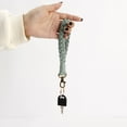 thumbnail image 4 of 2PCS Keychain Handmade Wristlet Bracelet Keychain Country style Wrist Lanyard Handmade Holder for Women - Light green+red, 4 of 5