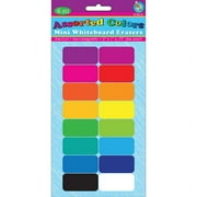 Non-Magnetic Mini Whiteboard Erasers, Assorted Colors, Pack of 16