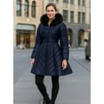 thumbnail image 4 of Women Premium Lightweight Winter Puffer Jacket Quilted Down Blue Jacket-L, 4 of 9